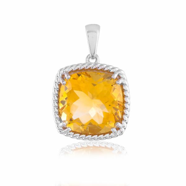 Pendentif en argent et citrine Clara