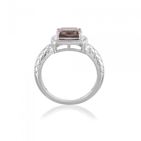 Bague en argent et quartz fume Clarence