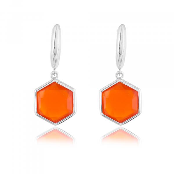 Boucle d'oreilles argent et cornaline Caelia