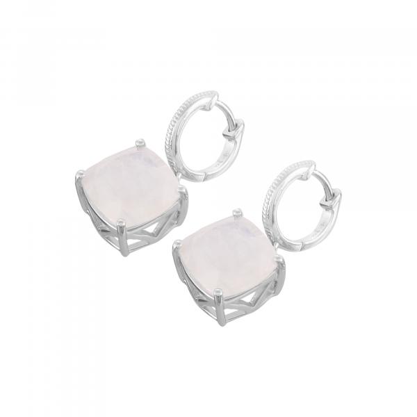Silver earrings in moonstone Cassandra