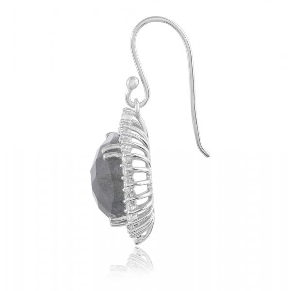 Silver earings in labradorite Christelle