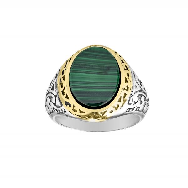 Bague malachite argent Amadeus