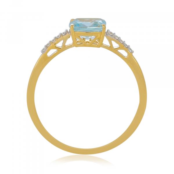 Gold ring 18 carats, Blue Topaz BeauReal