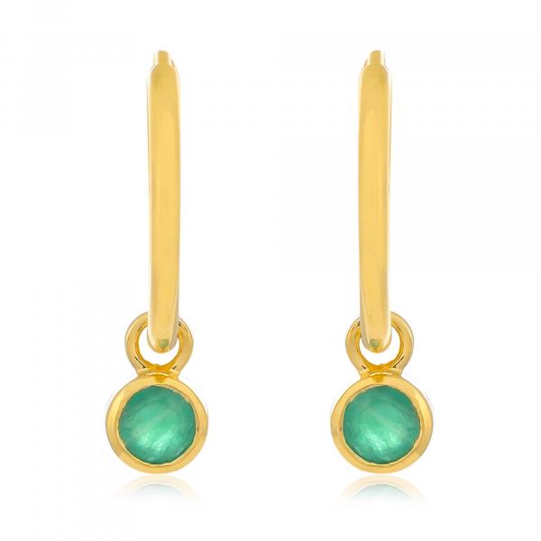 Boucles d'oreilles en or 18 carats, Emeraude BeauReal