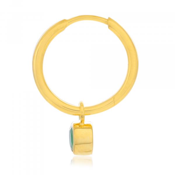 Gold earrings 9 carats, Emerald BeauReal