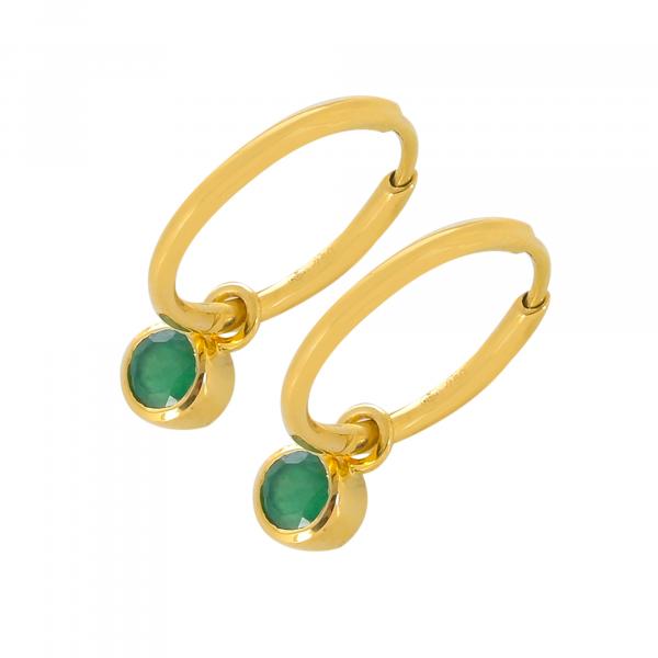 Boucles d'oreilles en or 9 carats, Emeraude BeauReal