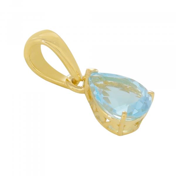 Pendentif en or 18 carats, Topaze Bleue BeauReal