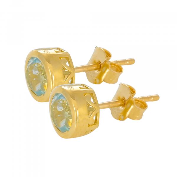 Boucles d'oreilles en or 9 carats, Topaze bleue BeauReal