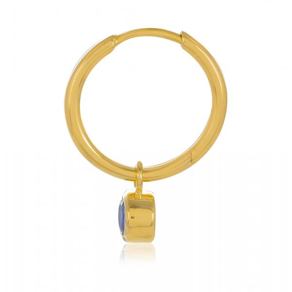 Boucles d'oreilles creole en or 18 carats, Saphir BeauReal