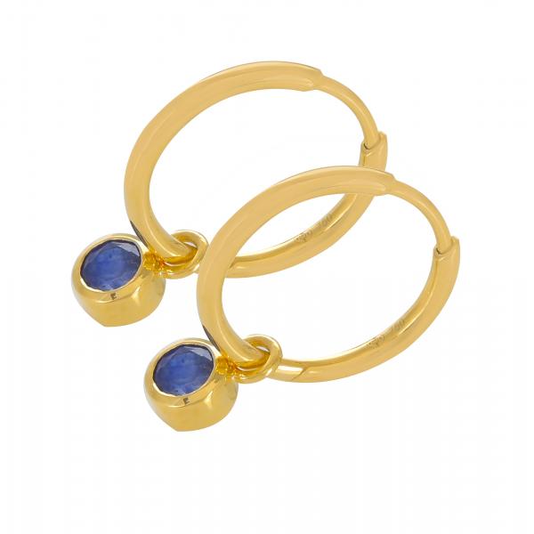 Boucles d'oreilles en or 9 carats, Saphir BeauReal