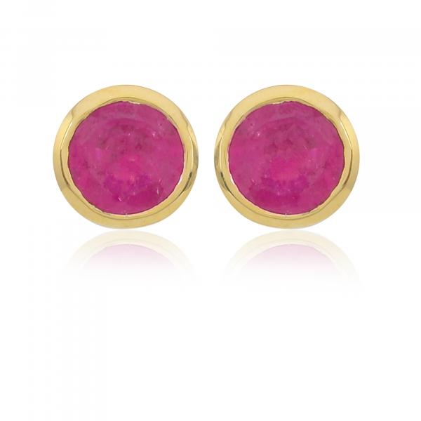 Boucles d'oreilles en or 9 carats, Rubis BeauReal