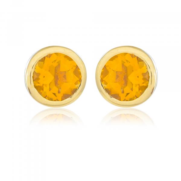 Boucles d'oreilles en or 18 carats, Citrine BeauReal