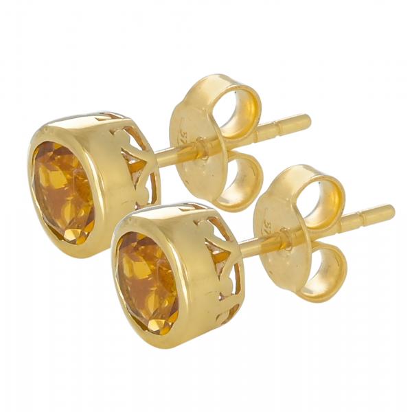 Boucles d'oreilles en or 9 carats, Citrine BeauReal