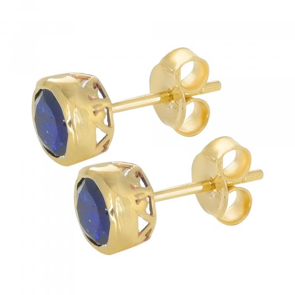 Gold earrings 18 carats, Sapphire BeauReal