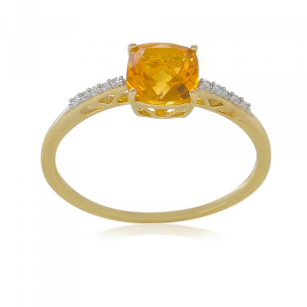 Bague en or 18 carats, Citrine et Diamants BeauReal