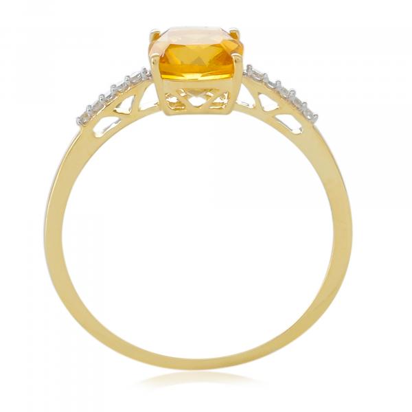 Bague en or 18 carats, Citrine et Diamants BeauReal