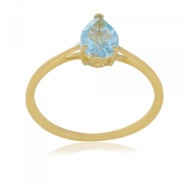 Bague en or 9 carats, Topaze Bleue BeauReal