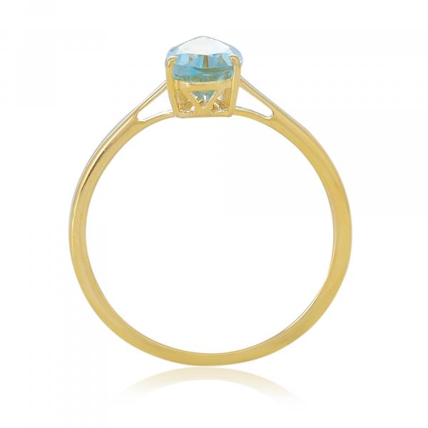 Bague en or 9 carats, Topaze Bleue BeauReal