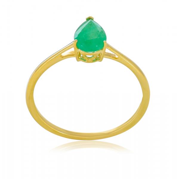 Bague en or 9 carats, Emeraude BeauReal