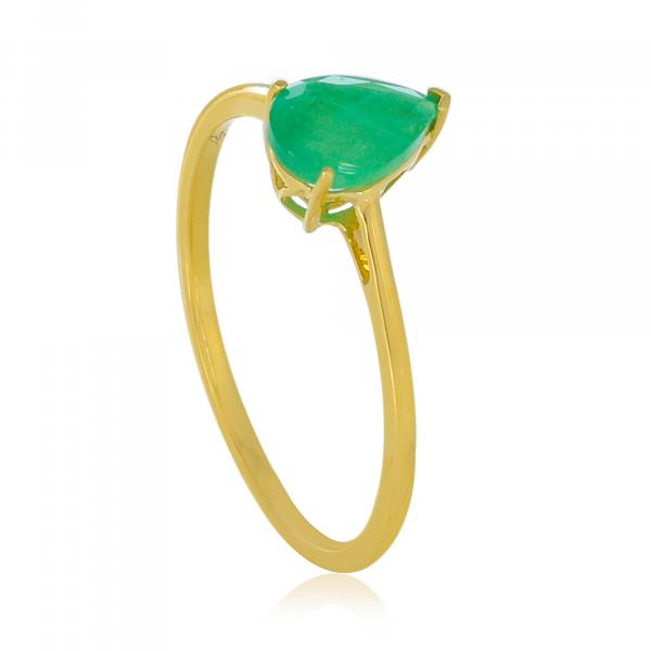 Bague en or 9 carats, Emeraude BeauReal