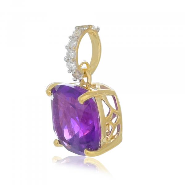 Pendentif en or 18 carats, Améthyste et Diamants BeauReal