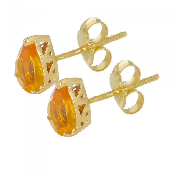 Boucles d'oreilles en or 18 carats, Citrine BeauReal