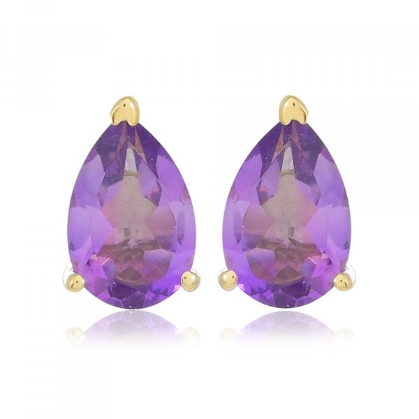 Boucles d'oreilles en or 18 carats, Améthyste BeauReal