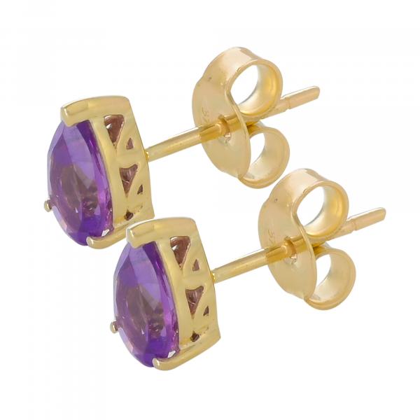Boucles d'oreilles en or 18 carats, Améthyste BeauReal