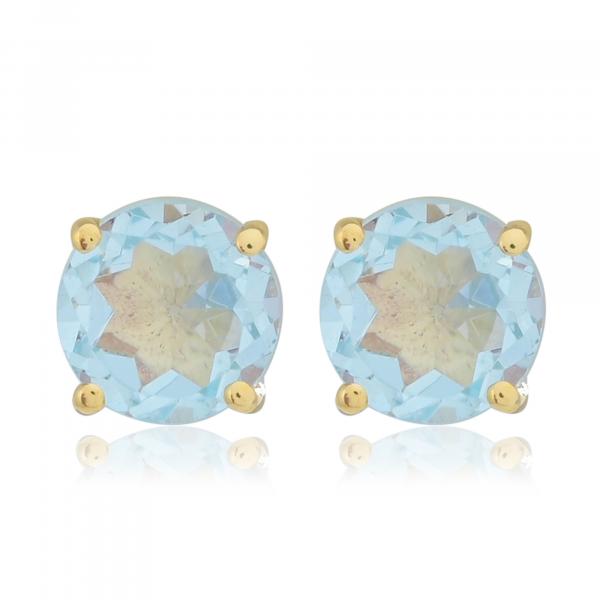 Boucles d'oreilles en or 9 carats, Topaze Bleue BeauReal