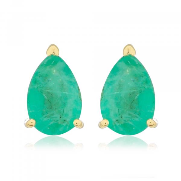 Boucles d'oreilles en or 18 carats, Emeraude BeauReal