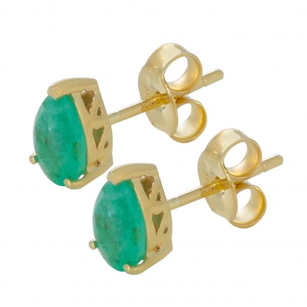 Boucles d'oreilles en or 9 carats, Emeraude BeauReal