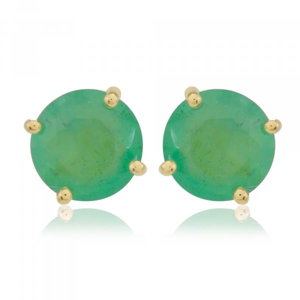 Boucles d'oreilles en or 9 carats, Emeraude BeauReal