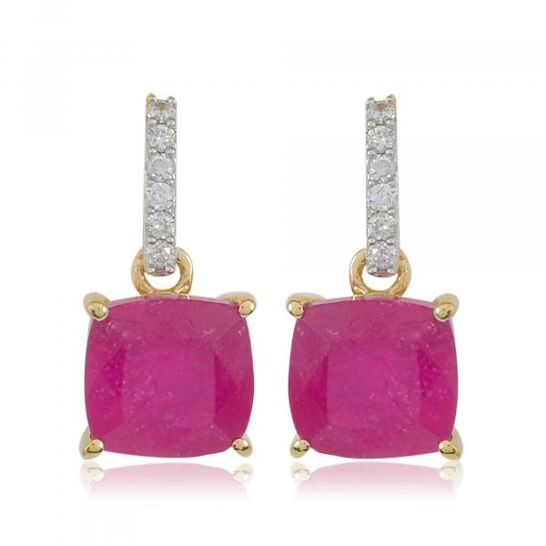 Boucles d'oreilles en or 9 carats, Rubis et Diamants BeauReal