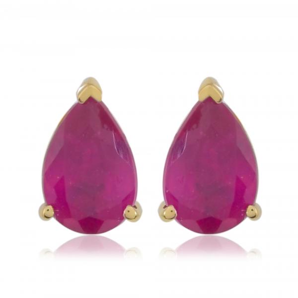 Boucles d'oreilles en or 18 carats, Rubis BeauReal