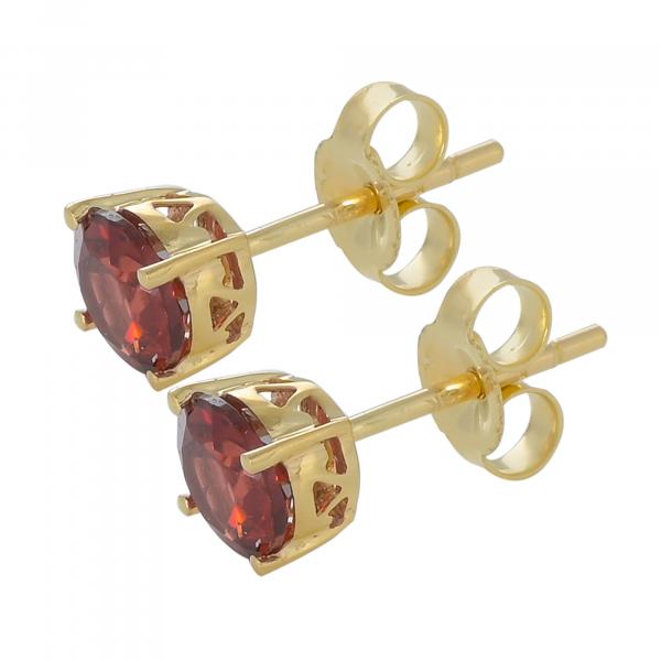 Gold earrings 9 carats, Garnet BeauReal