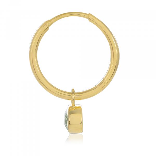 Boucles d'oreilles creole en or 18 carats, Topaze Bleue BeauReal