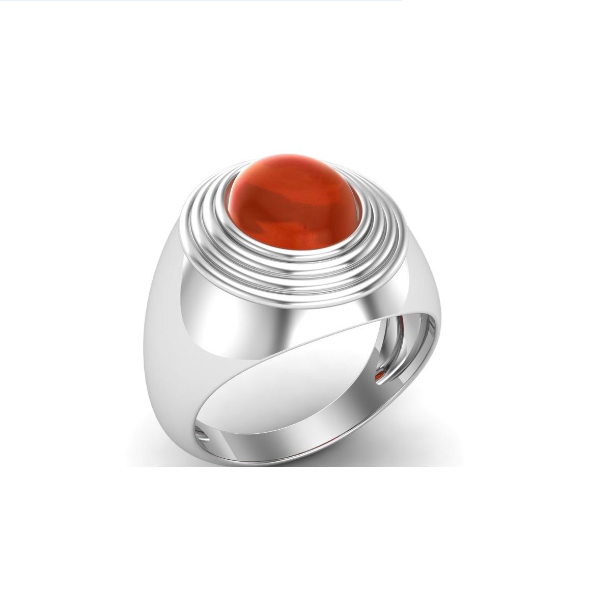 Bague œil de taureau argent Saturne chevaliere