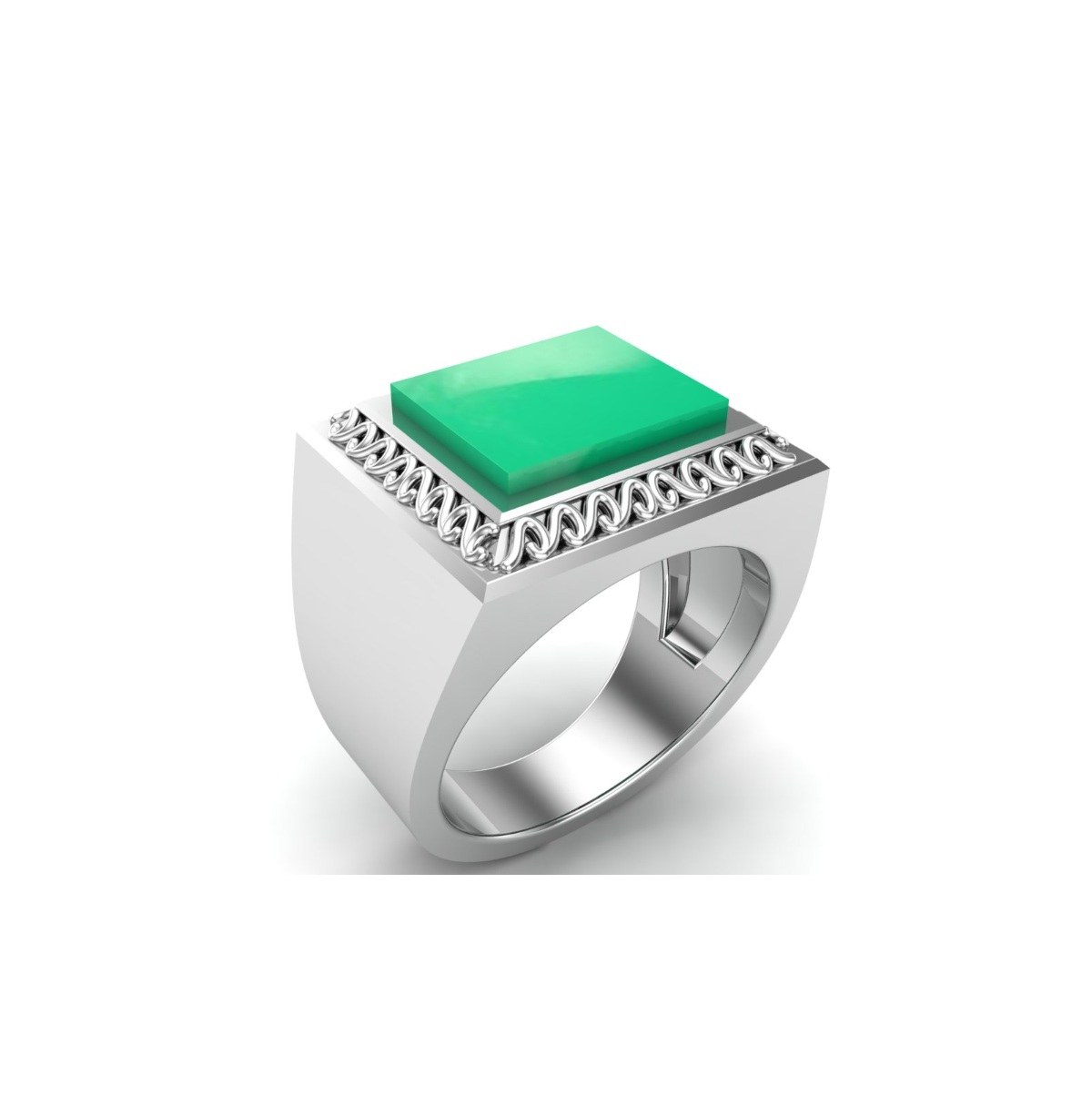 Bague aventurine argent Troie chevalière