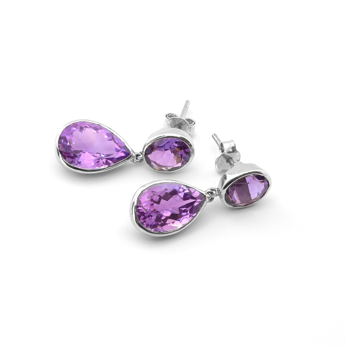 Boucles d'oreilles amethyste argent Julietta