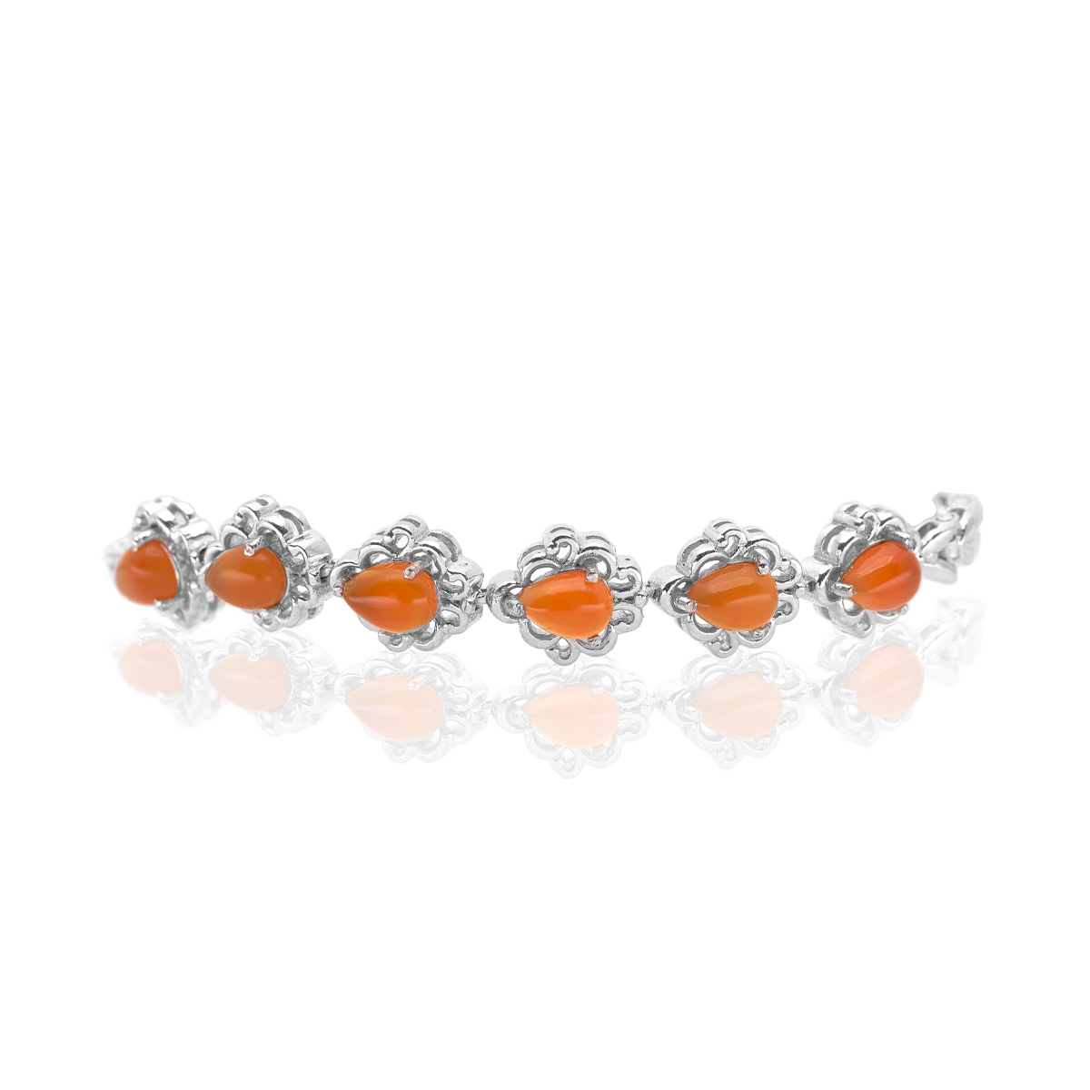 Bracelet opale de feu argent Anastasia