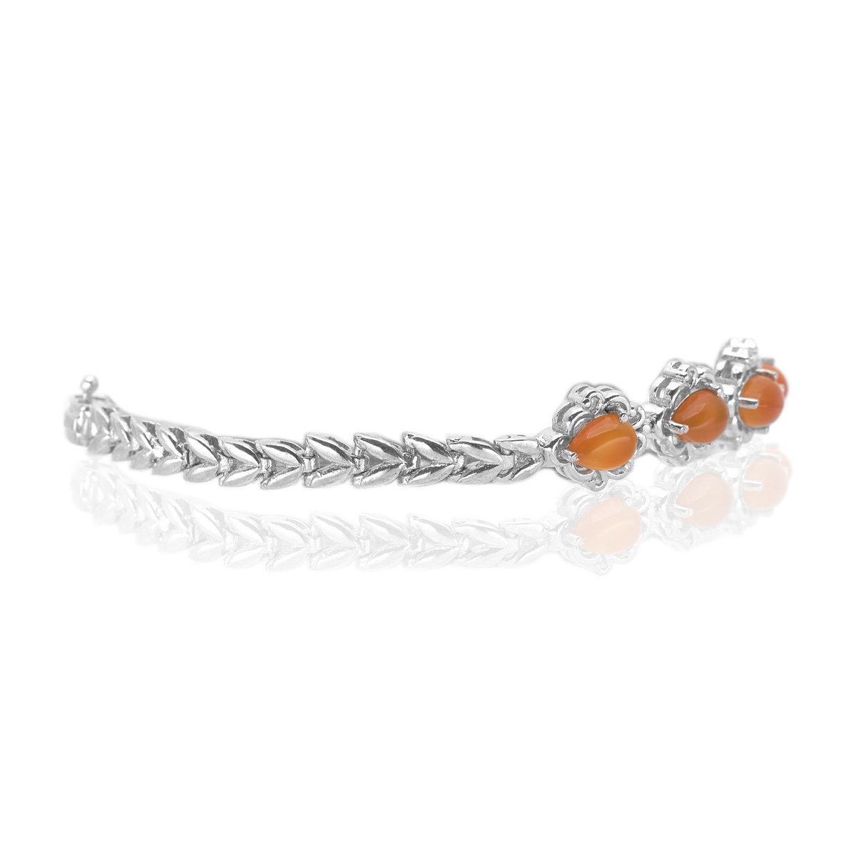 Bracelet opale de feu argent Anastasia