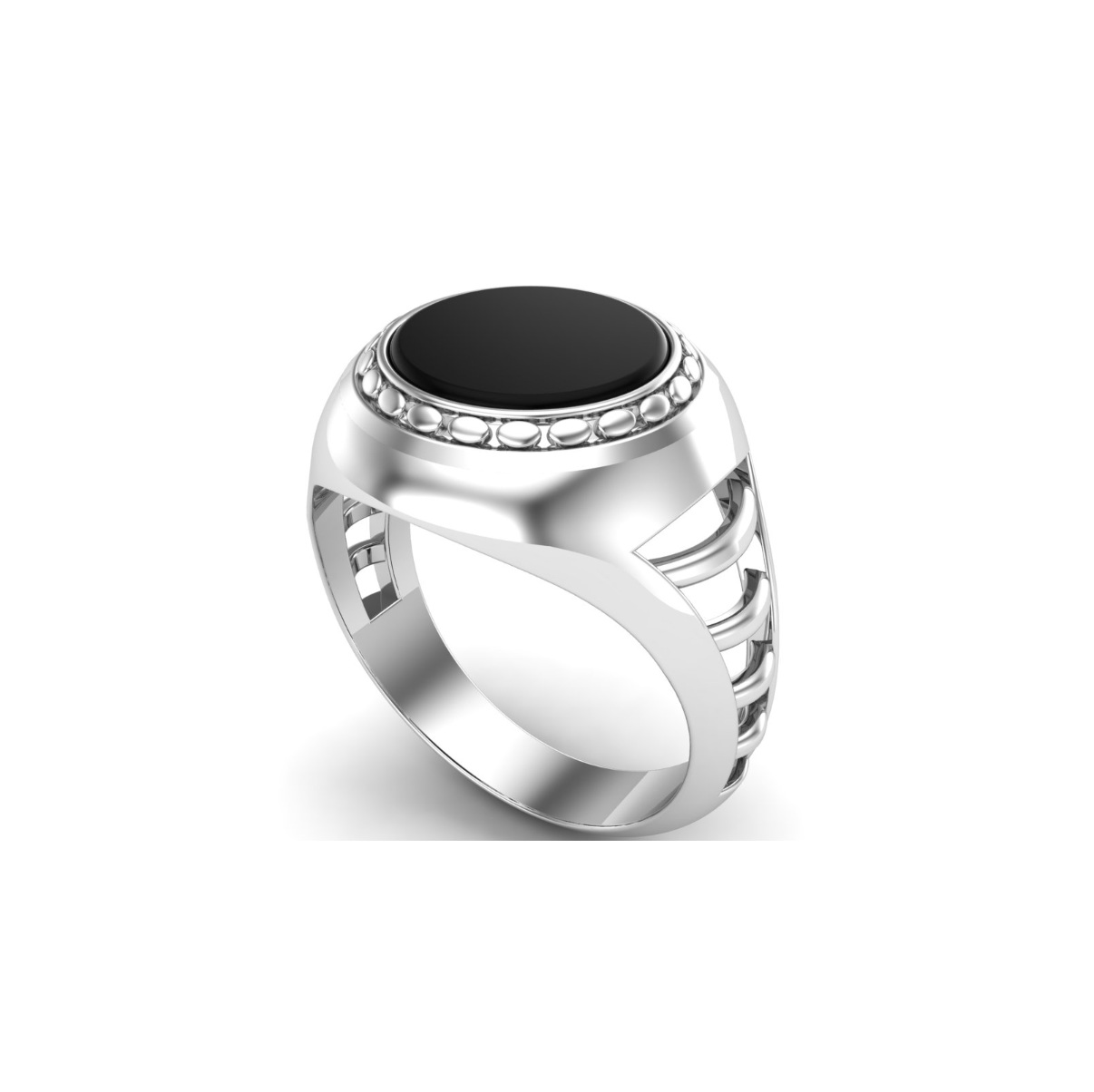 Bague onyx argent Hakashi chevalière