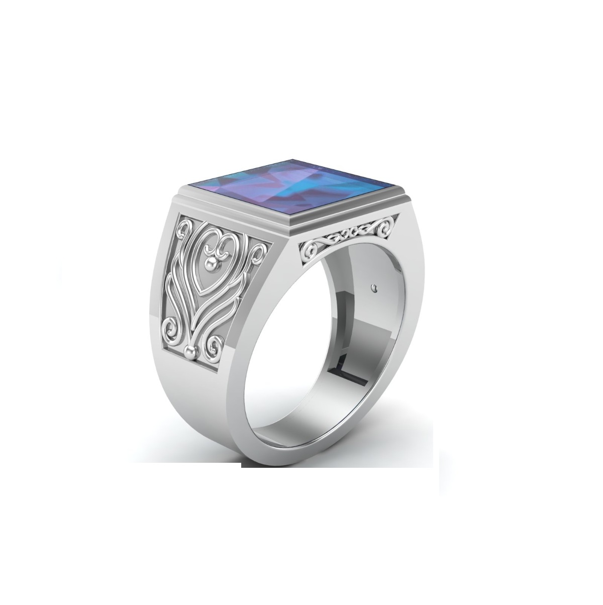 Bague lapis lazuli argent Raja chevalière