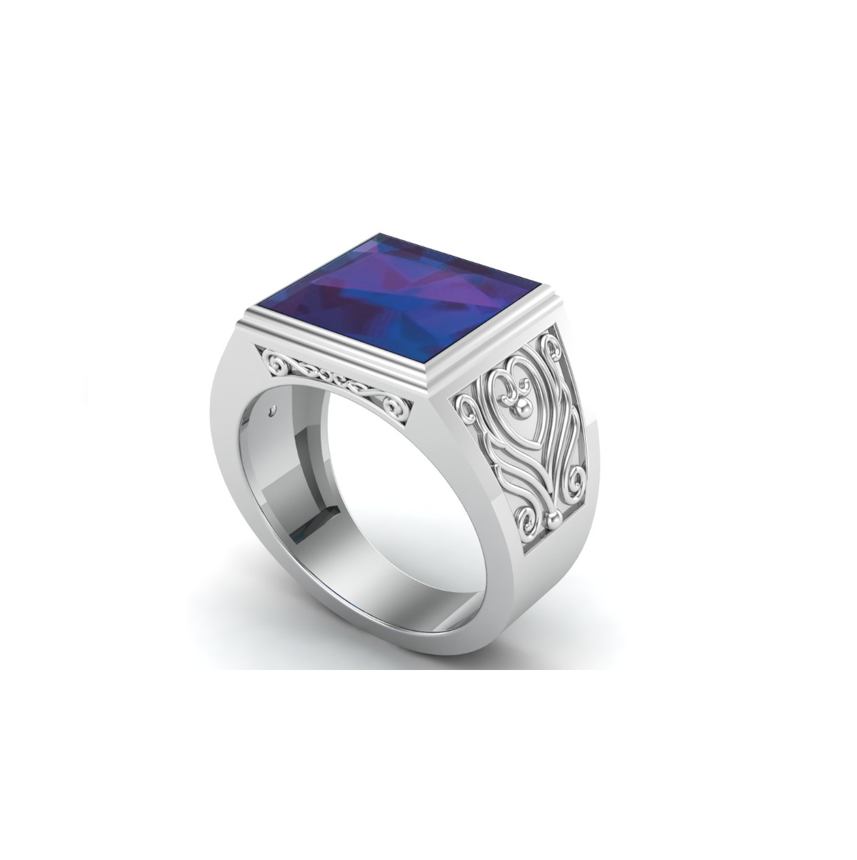 Bague lapis lazuli argent Raja chevalière