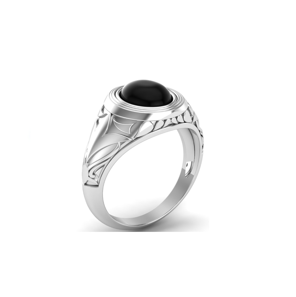 Bague onyx argent Horus chevalière