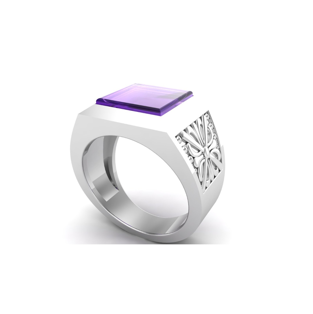 Bague amethyste argent Luis chevalière