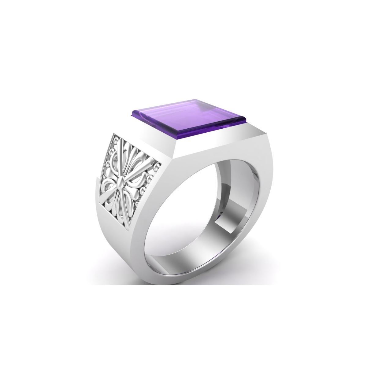 Bague amethyste argent Luis chevalière