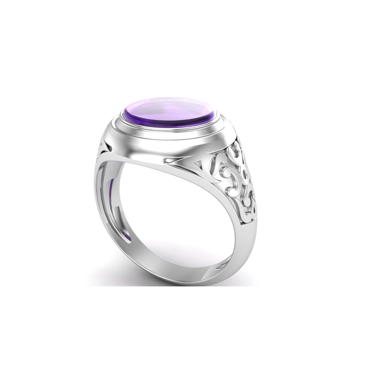 Bague amethyste argent Florita chevalière