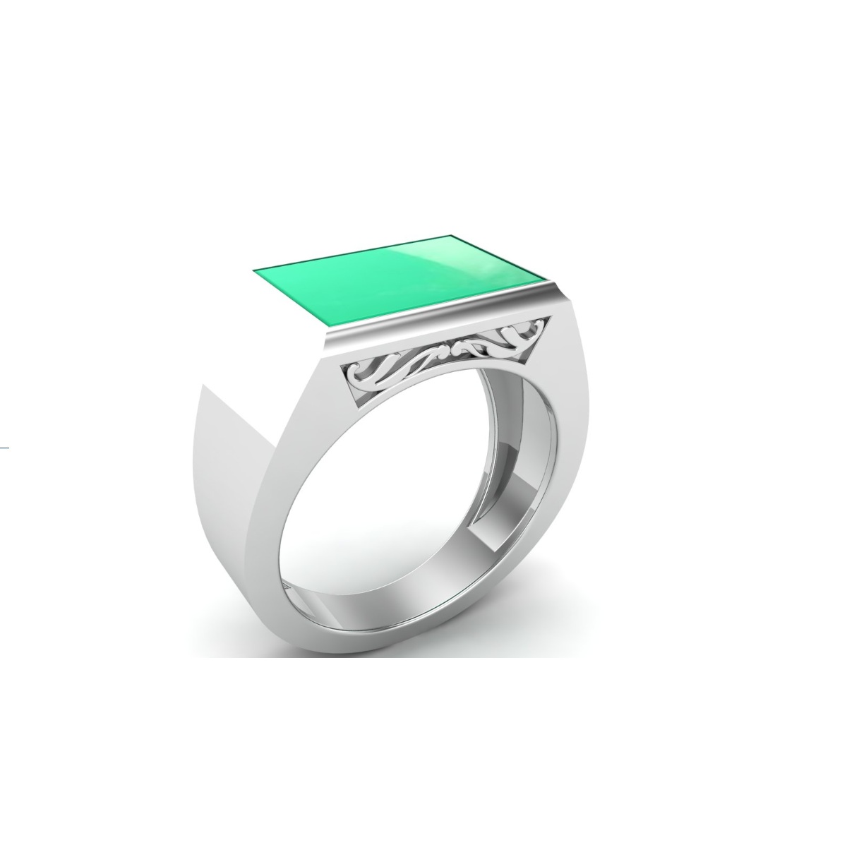 Bague malachite argent Paulo chevalière