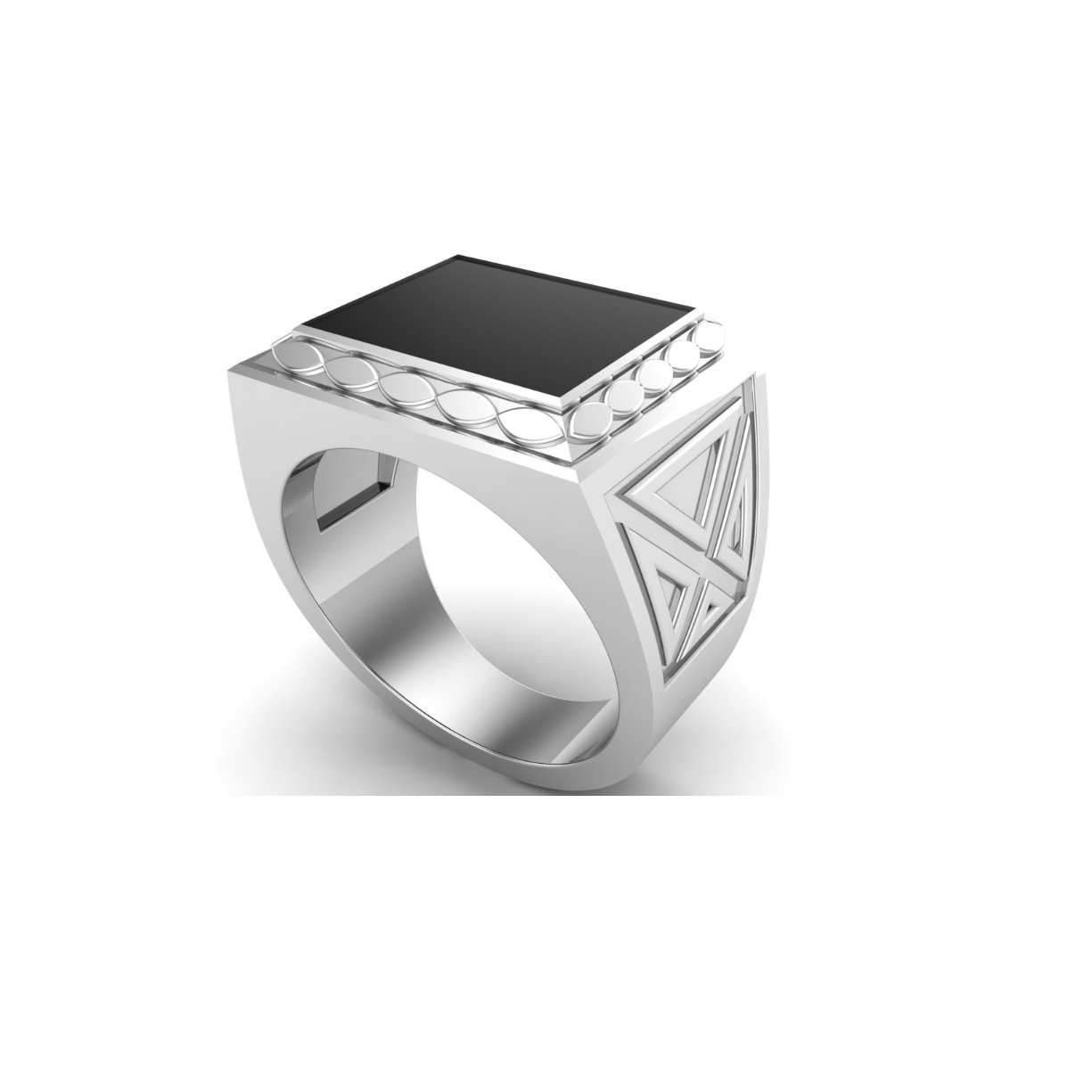 Bague onyx argent Lausanne chevalière